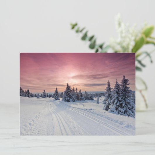 IJs en sneeuw | Lillehammer, Noorwegen Bedankkaart (Staand voorkant)