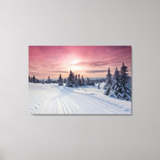 IJs en sneeuw | Lillehammer, Noorwegen Canvas Afdruk (Voorkant)