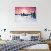 IJs en sneeuw | Lillehammer, Noorwegen Canvas Afdruk (Insitu (Slaapkamer))