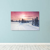 IJs en sneeuw | Lillehammer, Noorwegen Canvas Afdruk (Insitu (Houten vloer))