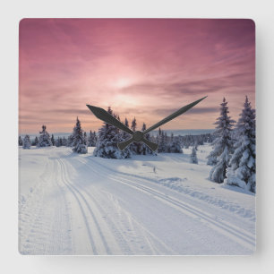 IJs en sneeuw Lillehammer, Noorwegen Vierkante Klok
