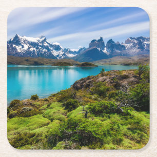 IJs en sneeuw   Meer van Pehoe, Patagonia, Chili Kartonnen Onderzetters