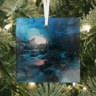 IJs en sneeuw Mendenhall Glacier, Juneau, Alaska Glas Ornament