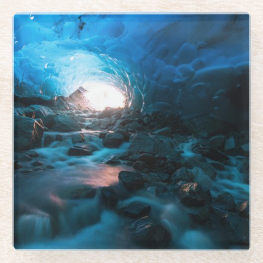 IJs en sneeuw | Mendenhall Glacier, Juneau, Alaska Glazen Onderzetter (Voorkant)