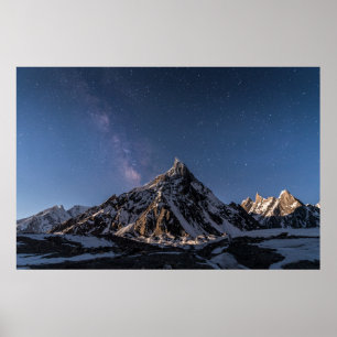 IJs en sneeuw   Milky Way Baltoro Glacier, Pakista Poster