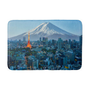 IJs en sneeuw Mt. Fuji & Tokyo Skyline Badmat