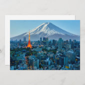 IJs en sneeuw | Mt. Fuji & Tokyo Skyline Bedankkaart (Voorkant / Achterkant)