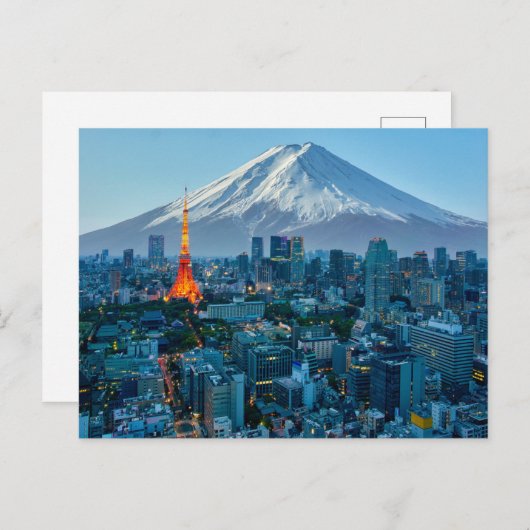 IJs en sneeuw | Mt. Fuji & Tokyo Skyline Briefkaart (Voorkant / Achterkant)