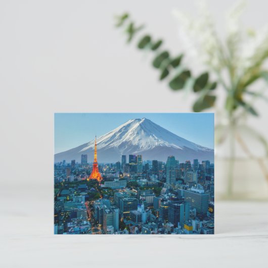 IJs en sneeuw | Mt. Fuji & Tokyo Skyline Briefkaart (Staand voorkant)