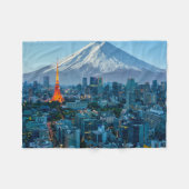 IJs en sneeuw | Mt. Fuji & Tokyo Skyline Fleece Deken (Voorkant (Horizontaal))