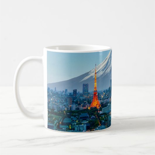 IJs en sneeuw | Mt. Fuji & Tokyo Skyline Koffiemok (Links)