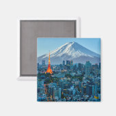 IJs en sneeuw | Mt. Fuji & Tokyo Skyline Magneet (Voorkant / Achterkant)