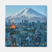IJs en sneeuw | Mt. Fuji & Tokyo Skyline Magneet (Voorkant)