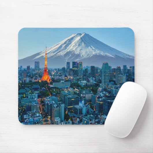 IJs en sneeuw | Mt. Fuji & Tokyo Skyline Muismat (Met muis)