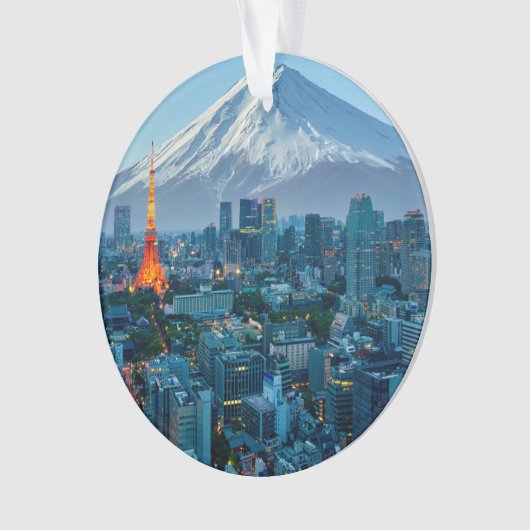 IJs en sneeuw | Mt. Fuji & Tokyo Skyline Ornament (voorkant)