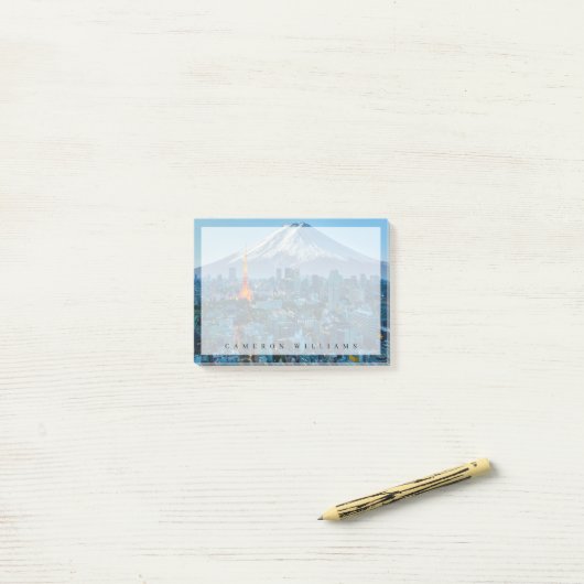 IJs en sneeuw | Mt. Fuji & Tokyo Skyline Post-it® Notes (Op bureau)