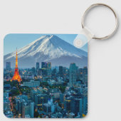IJs en sneeuw | Mt. Fuji & Tokyo Skyline Sleutelhanger (Achterkant)