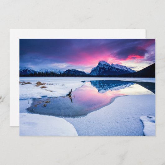 IJs en sneeuw | Mt. Rundle, Canada Bedankkaart (Voorkant / Achterkant)