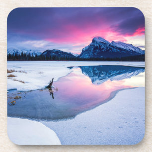 IJs en sneeuw   Mt. Rundle, Canada Bier Onderzetter