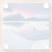 IJs en sneeuw | Mt. Rundle, Canada Glazen Onderzetter (Achterkant)