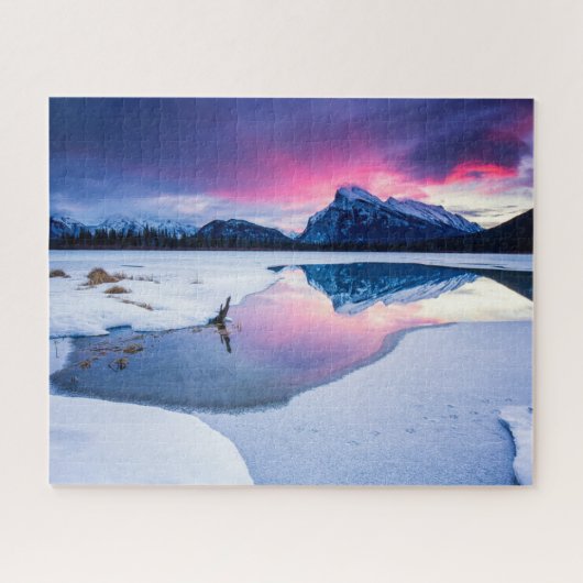 IJs en sneeuw | Mt. Rundle, Canada Legpuzzel (Horizontaal)