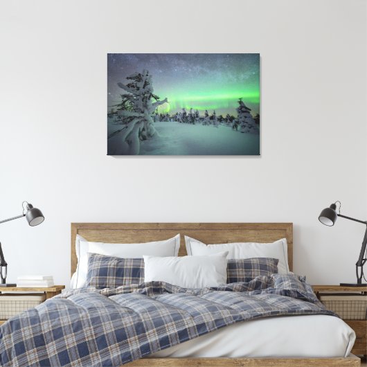 IJs en sneeuw | Nationaal park Pallas-Yllastunturi Canvas Afdruk (Insitu (Slaapkamer))