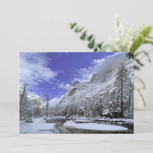 IJs en sneeuw | Nationaal park Yosemite Bedankkaart (Staand voorkant)