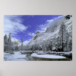 IJs en sneeuw   Nationaal park Yosemite Poster