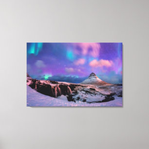 IJs en sneeuw Noordelijke hoogten, Kirkjufall Mo Canvas Afdruk