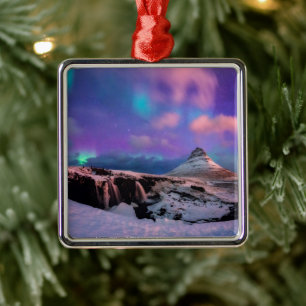 IJs en sneeuw   Noordelijke hoogten, Kirkjufall Mo Metalen Ornament