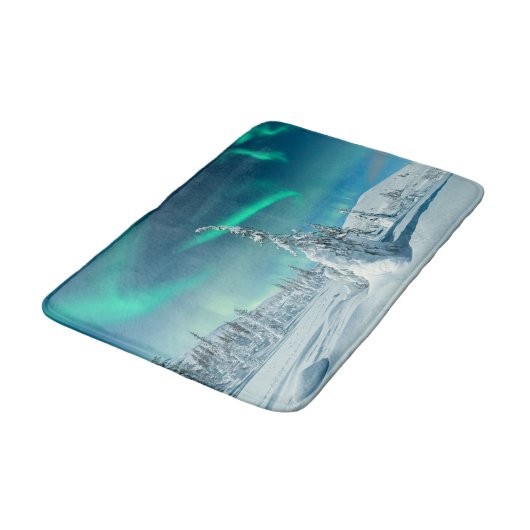 IJs en sneeuw | Noordelijke lichten, Lapland, Finl Badmat (Gekanteld)