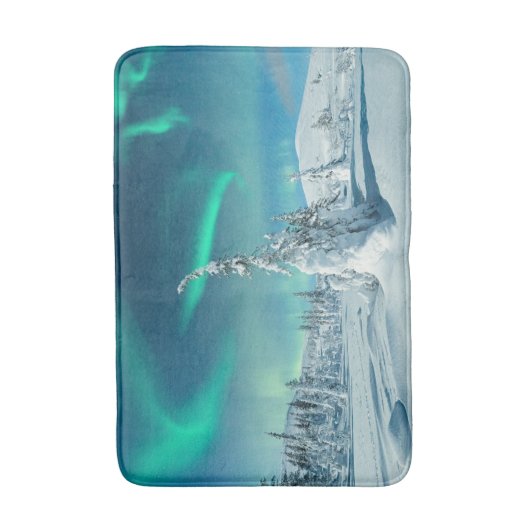 IJs en sneeuw | Noordelijke lichten, Lapland, Finl Badmat (Voorkant Verticaal)