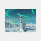 IJs en sneeuw | Noordelijke lichten, Lapland, Finl Fleece Deken (Voorkant (Horizontaal))