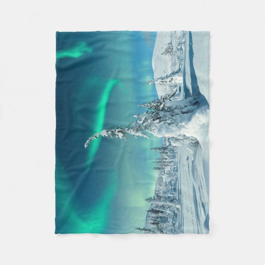 IJs en sneeuw | Noordelijke lichten, Lapland, Finl Fleece Deken (Voorkant)