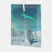 IJs en sneeuw | Noordelijke lichten, Lapland, Finl Glas Ornament (Voorkant links)