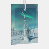 IJs en sneeuw | Noordelijke lichten, Lapland, Finl Glas Ornament (Voorkant Rechts)
