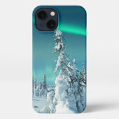 IJs en sneeuw | Noordelijke lichten, Lapland, Finl iPhone Hoesje (Achterkant)