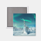 IJs en sneeuw | Noordelijke lichten, Lapland, Finl Magneet (Voorkant / Achterkant)