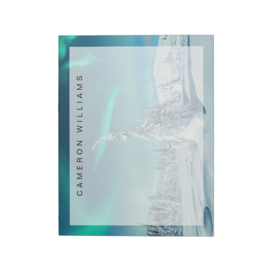 IJs en sneeuw | Noordelijke lichten, Lapland, Finl Notitieblok (Linkerzijde)