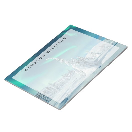 IJs en sneeuw | Noordelijke lichten, Lapland, Finl Notitieblok (Schuin)