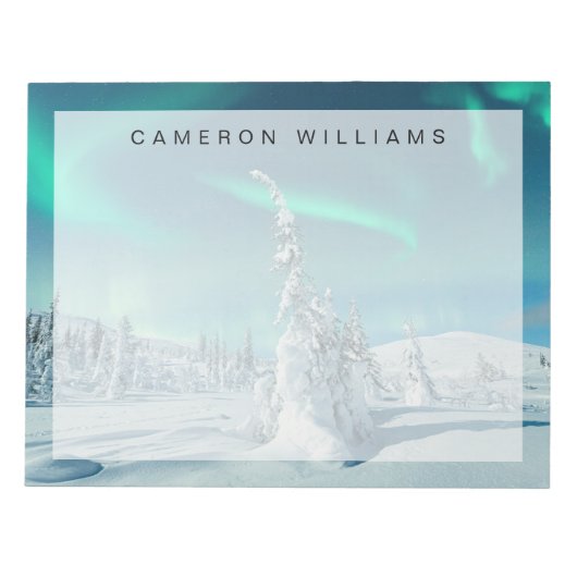 IJs en sneeuw | Noordelijke lichten, Lapland, Finl Notitieblok (Voorkant)