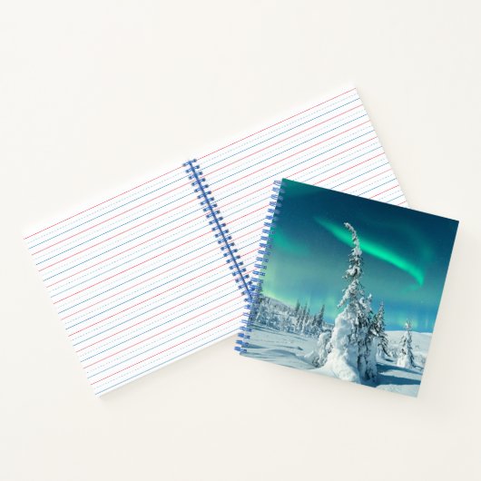 IJs en sneeuw | Noordelijke lichten, Lapland, Finl Notitieboek (Binnen)