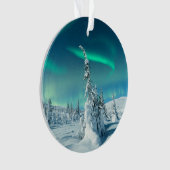 IJs en sneeuw | Noordelijke lichten, Lapland, Finl Ornament (voorkant)