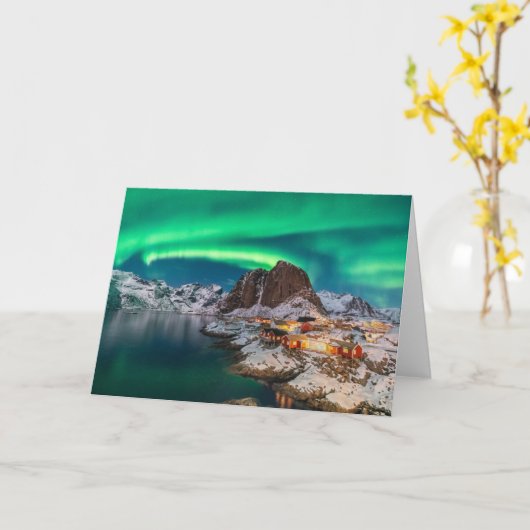IJs en sneeuw | Noordelijke Lichten, Noorwegen Kaart (Gele Bloem)