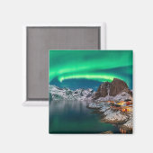 IJs en sneeuw | Noordelijke Lichten, Noorwegen Magneet (Voorkant / Achterkant)