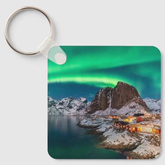 IJs en sneeuw | Noordelijke Lichten, Noorwegen Sleutelhanger (Voorkant)