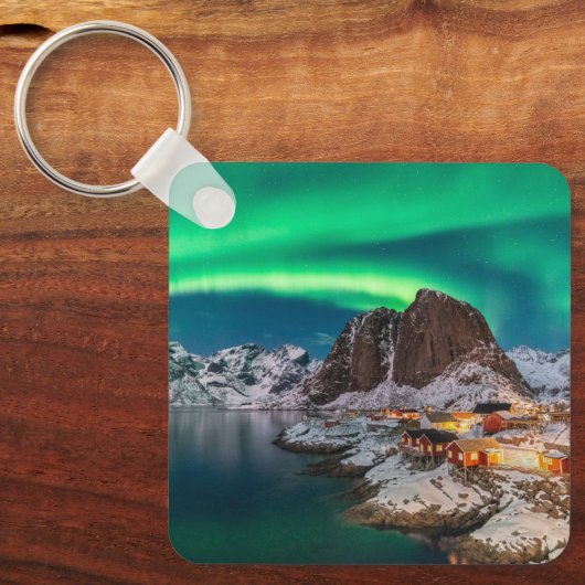 IJs en sneeuw | Noordelijke Lichten, Noorwegen Sleutelhanger (Voorkant)