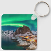 IJs en sneeuw | Noordelijke Lichten, Noorwegen Sleutelhanger (Achterkant)