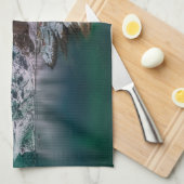 IJs en sneeuw | Noordelijke Lichten, Noorwegen Theedoek (Quarter Fold)