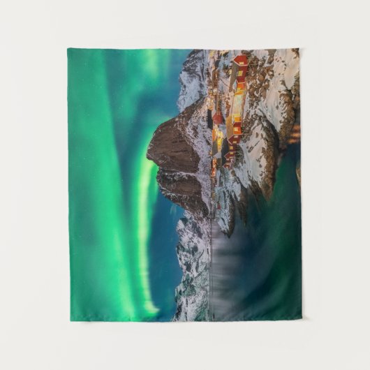 IJs en sneeuw | Noordelijke Lichten, Noorwegen Wandkleed (Voorkant)